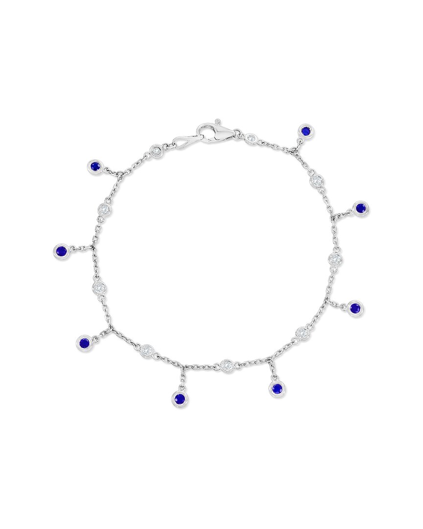 Jewels By Viomo 14k 0.88 Ct. Tw. Diamond & Sapphire By The Yard Dangle Bracelet
