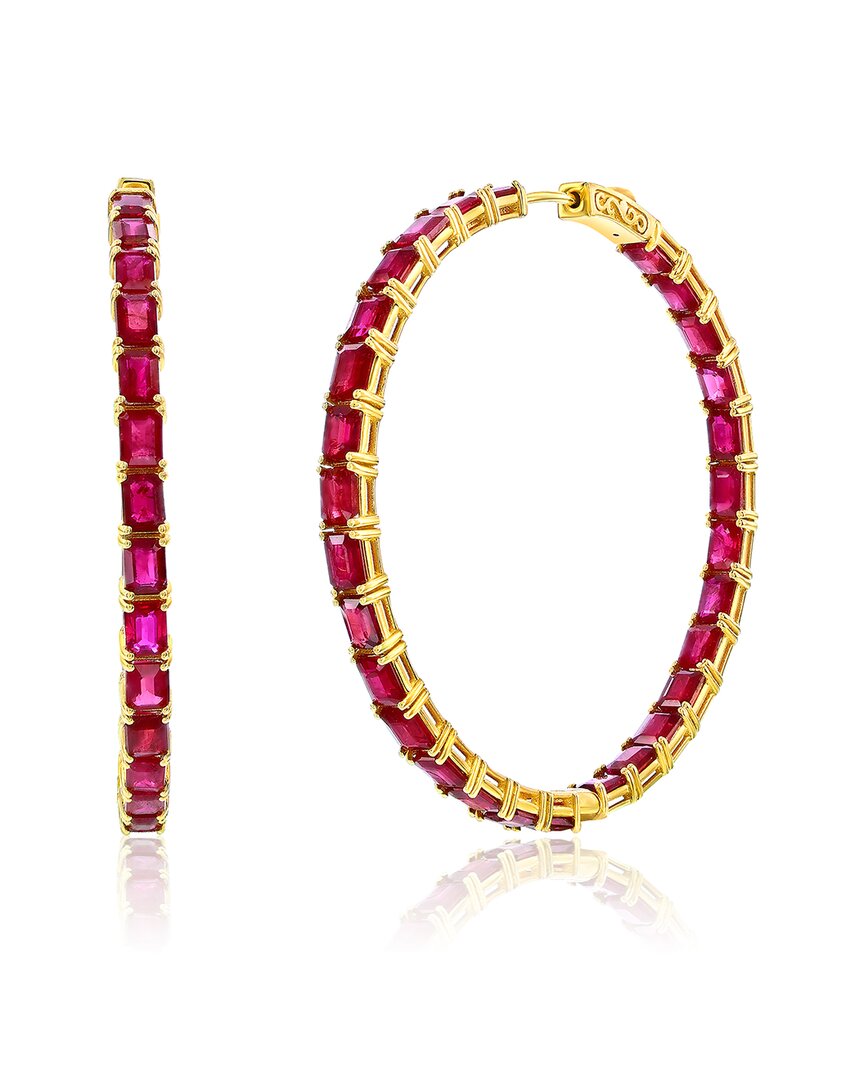 Jewels By Viomo 18k 15.70 Ct. Tw. Ruby Hoops