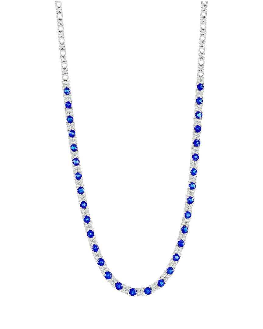 JEWELS BY VIOMO JEWELS BY VIOMO 14K 18.70 CT. TW. DIAMOND & SAPPHIRE XO NECKLACE