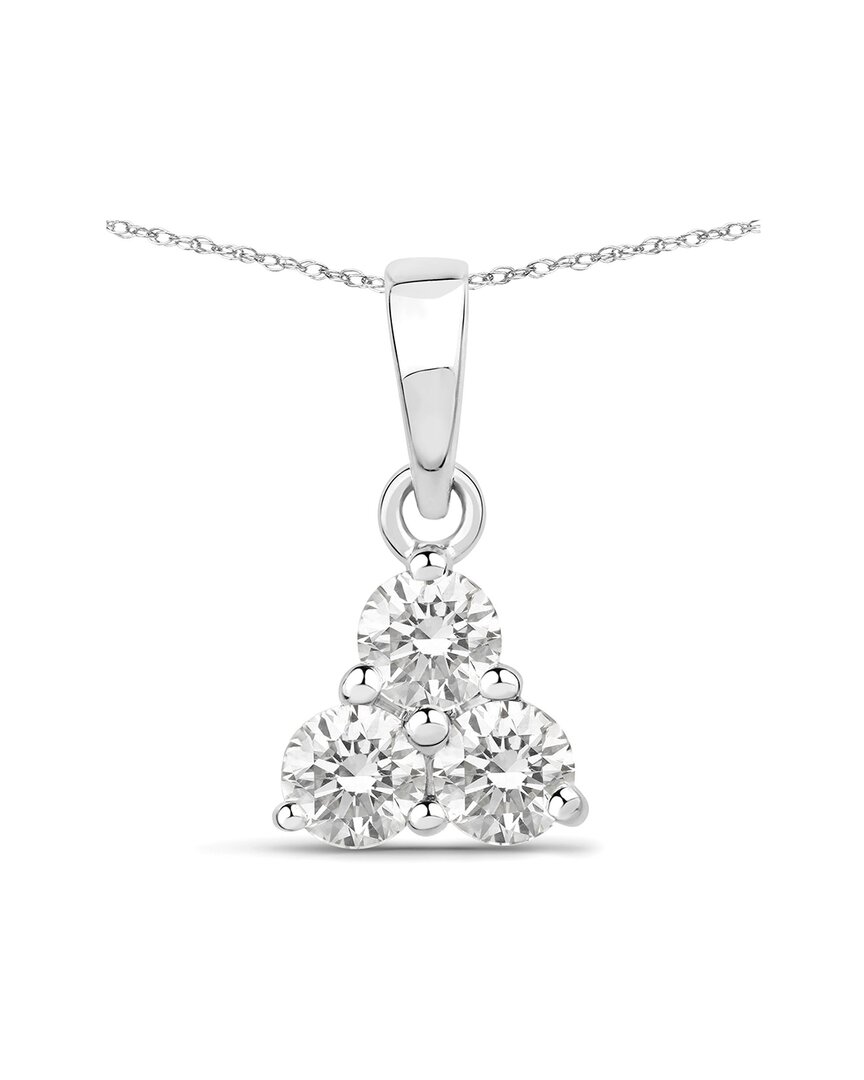 Diana M Lab Grown Diamonds Diana M 14k 0.51 Ct. Tw. Lab-grown Diamond Three-stone Pendant