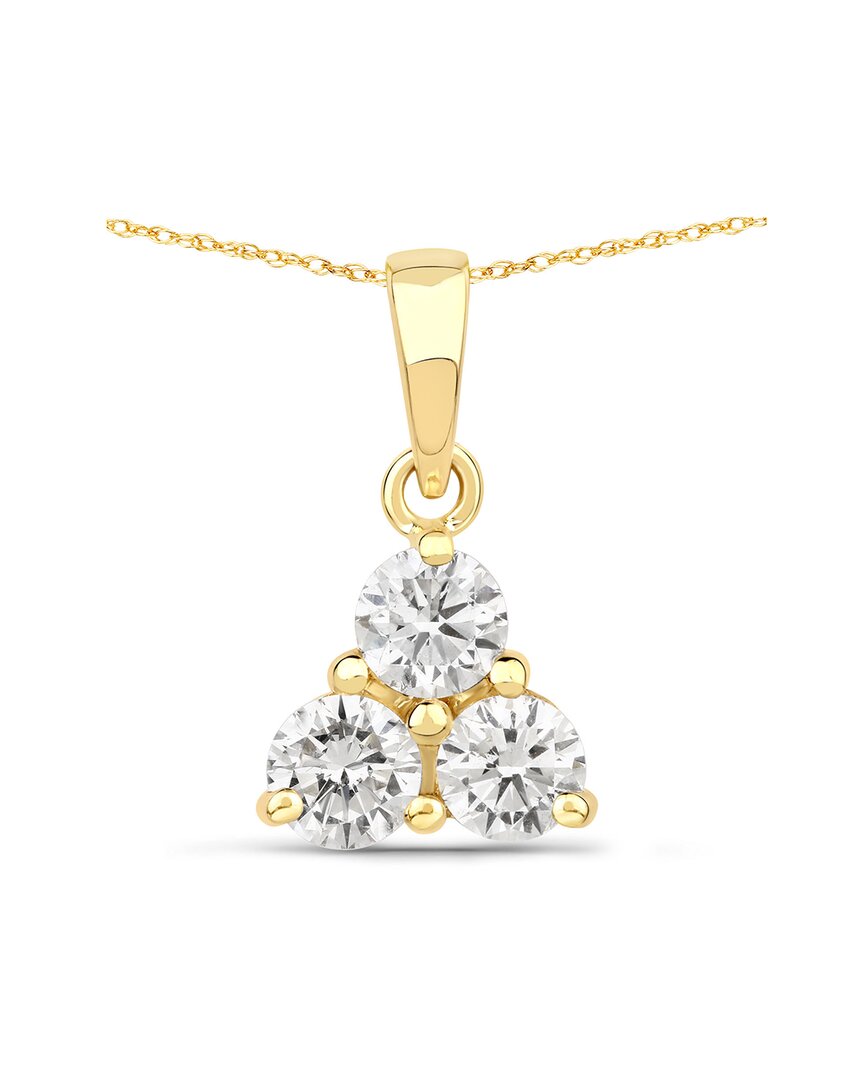 Diana M Lab Grown Diamonds Diana M 14k 0.75 Ct. Tw. Lab-grown Diamond Three-stone Pendant