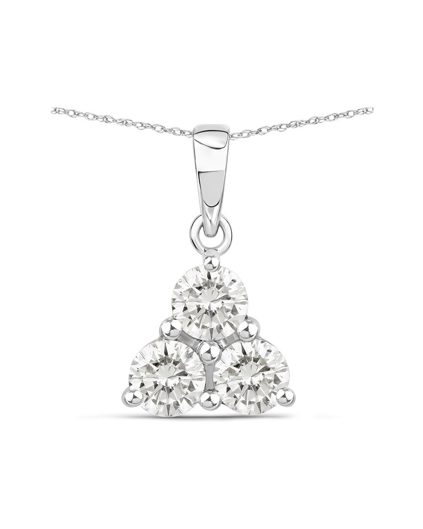 Diana M Lab Grown Diamonds Diana M 14k 1.02 Ct. Tw. Lab-grown Diamond Three-stone Pendant