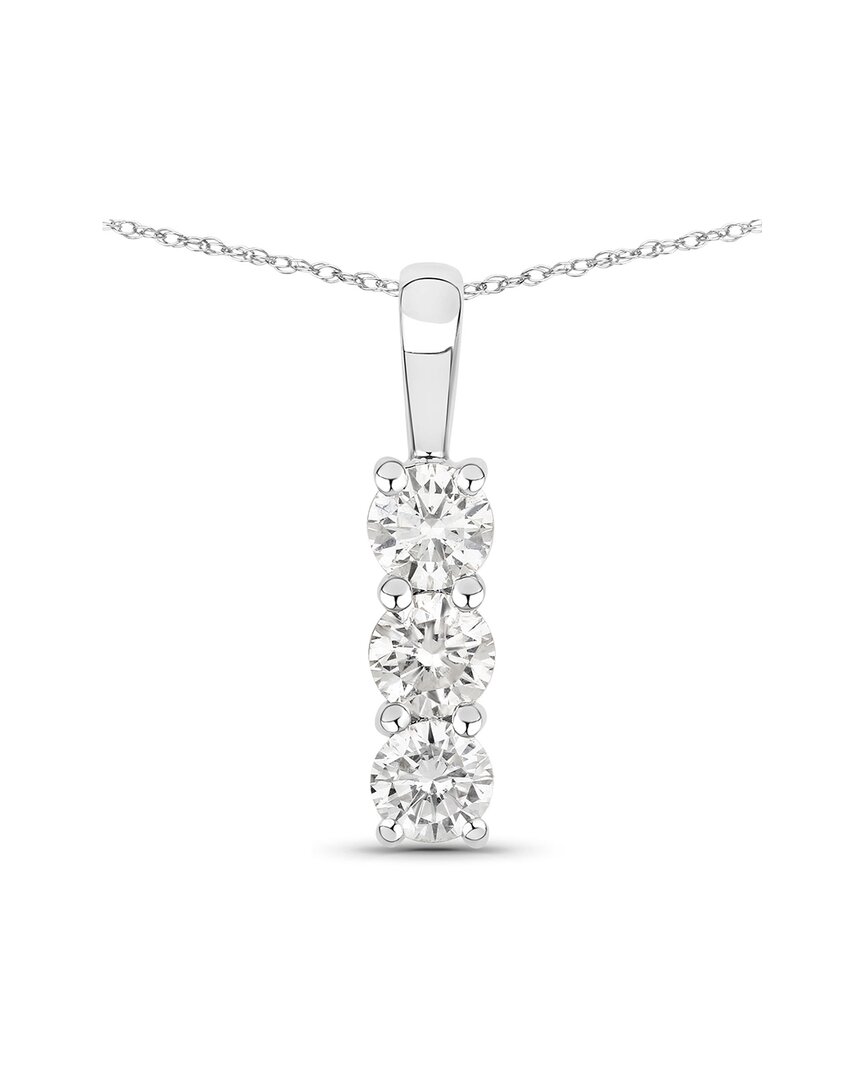 Diana M Lab Grown Diamonds Diana M 14k 0.51 Ct. Tw. Lab-grown Diamond Three-stone Pendant