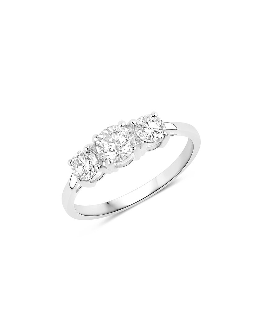 Diana M Lab Grown Diamonds Diana M 14k 1.10 Ct. Tw. Lab-grown Diamond & Lab-grown Ruby Three-stone Ring