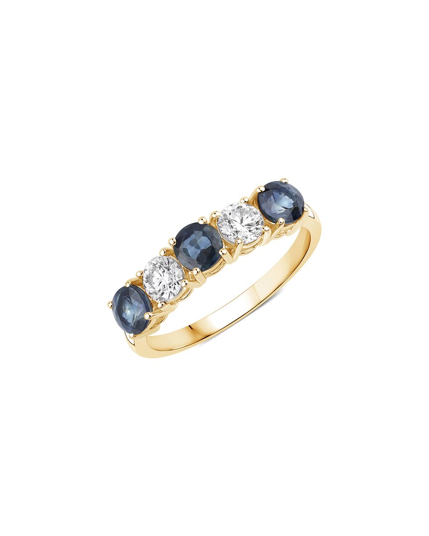 Diana M Lab Grown Diamonds Diana M 14k 1.31 Ct. Tw. Lab-grown Diamond & Lab-grown Sapphire Five-stone Ring