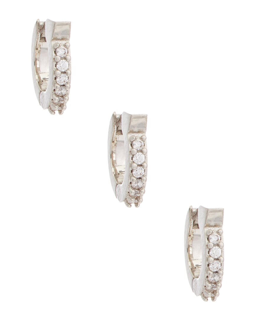 Ferragamo Gancini Mini Earrings Set In Silver
