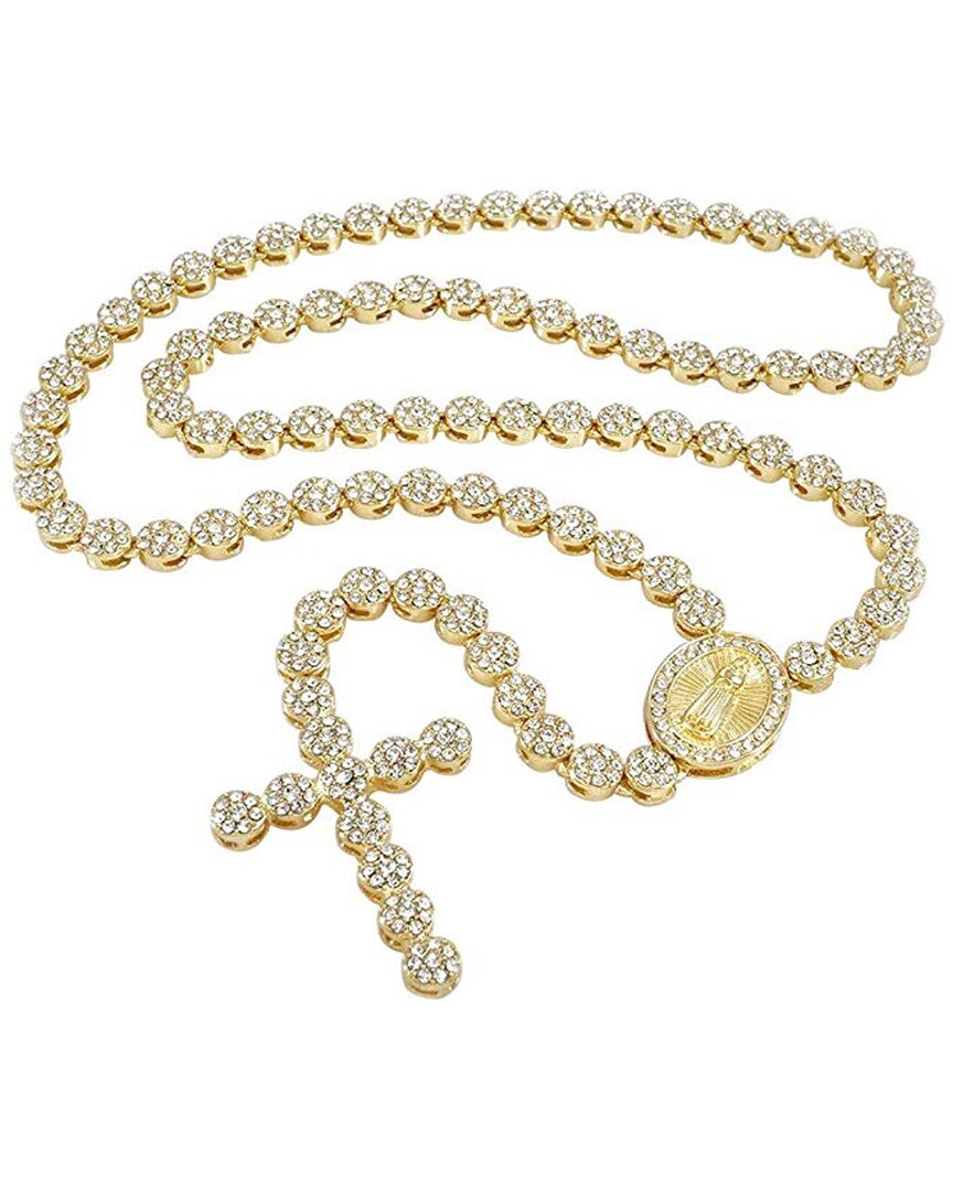 STEPHEN OLIVER 18K PLATED CZ ROSARY NECKLACE