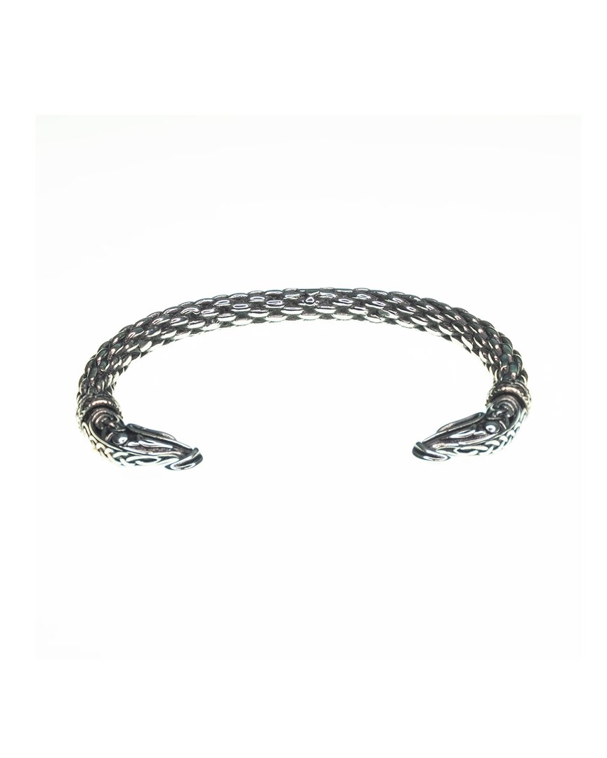 Shop Jean Claude Dell Arte By  Silver & Stainless Steel Bangle Bracelet
