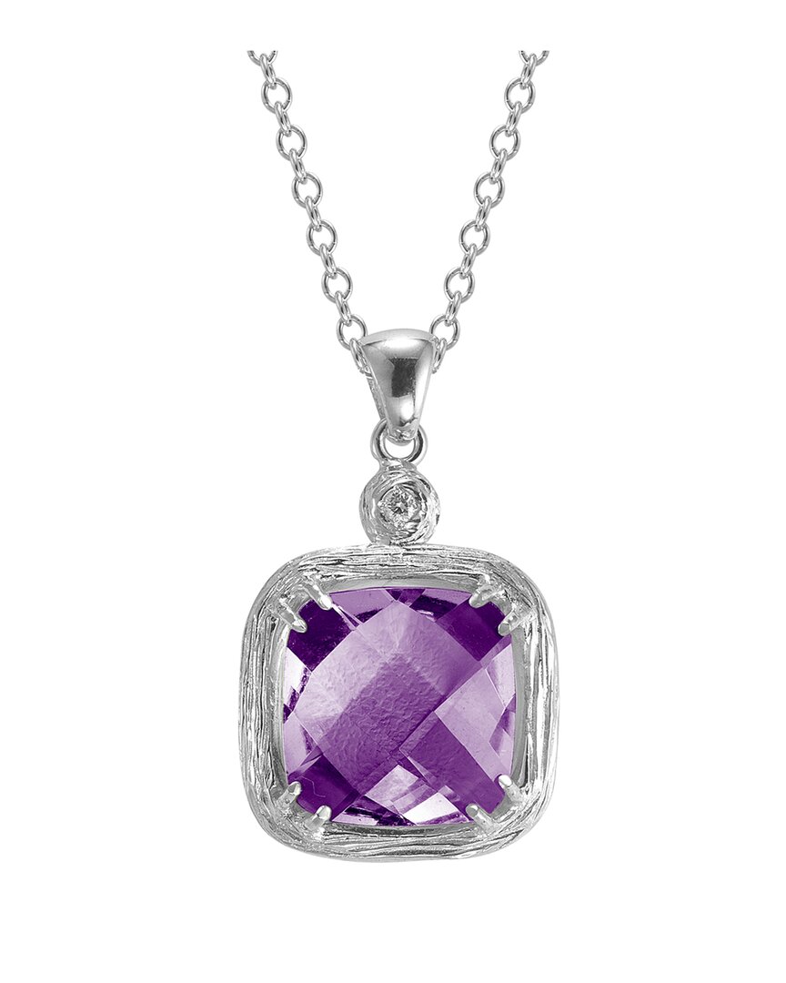 I. Reiss 14k 3.62 Ct. Tw. Diamond & Amethyst Necklace
