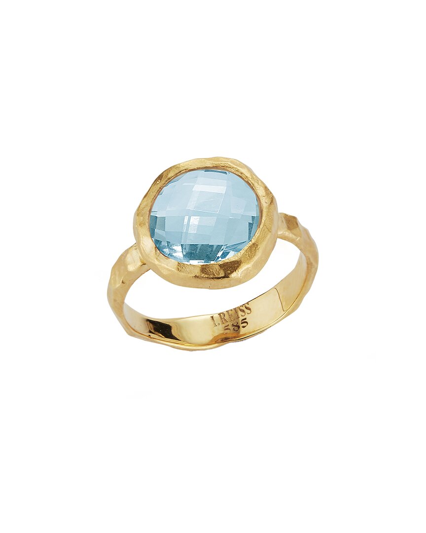 I. Reiss 14k 3.25 Ct. Tw. Diamond & Blue Topaz Cocktail Ring