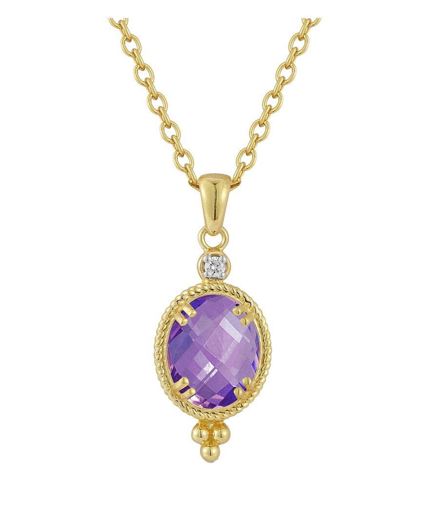 I. Reiss 14k 2.49 Ct. Tw. Diamond & Amethyst Necklace