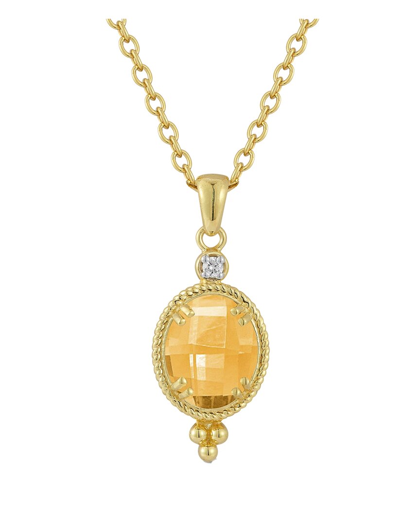 I. Reiss 14k 2.49 Ct. Tw. Diamond & Citrine Necklace