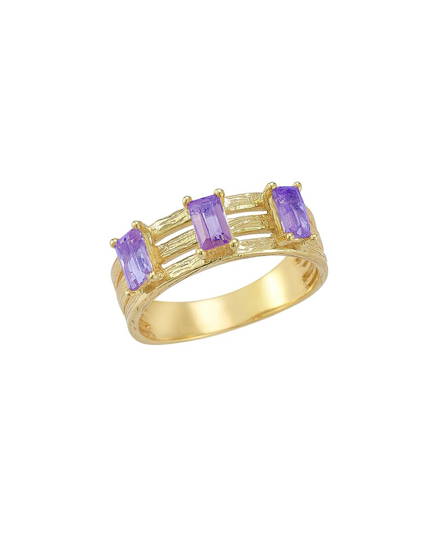I. Reiss 14k 0.96 Ct. Tw. Diamond & Amethyst Cocktail Ring
