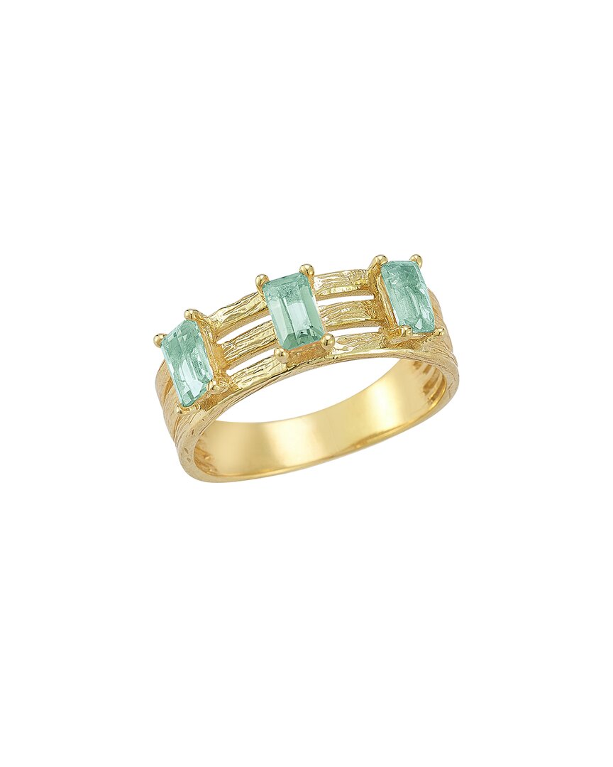 I. Reiss 14k 0.90 Ct. Tw. Diamond & Green Amethyst Cocktail Ring