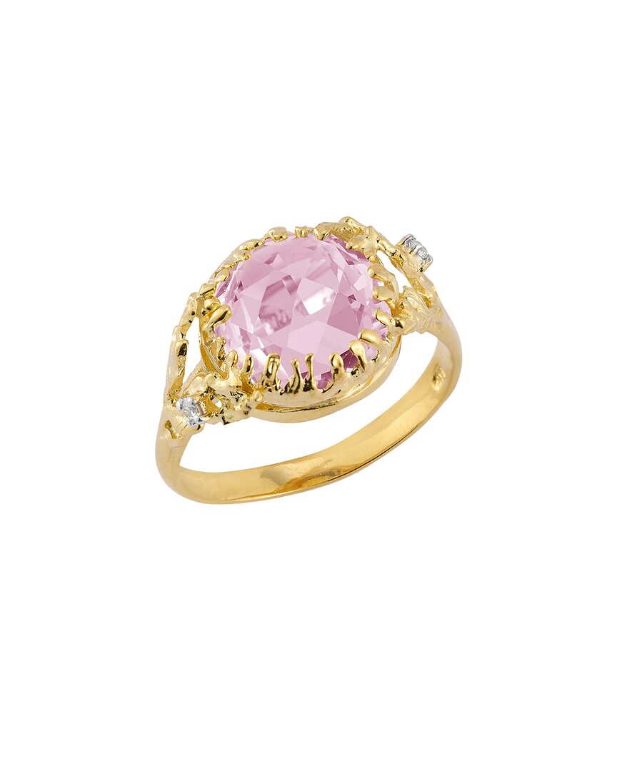 I. Reiss 14k 3.38 Ct. Tw. Diamond & Rose Quartz Cocktail Ring
