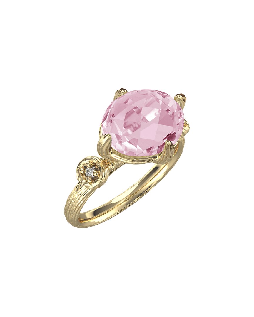 I. Reiss 14k 3.50 Ct. Tw. Diamond & Rose Quartz Cocktail Ring