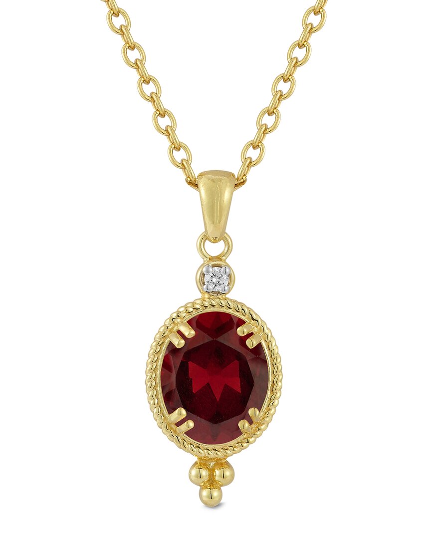 I. Reiss 14k 3.54 Ct. Tw. Diamond & Garnet Necklace