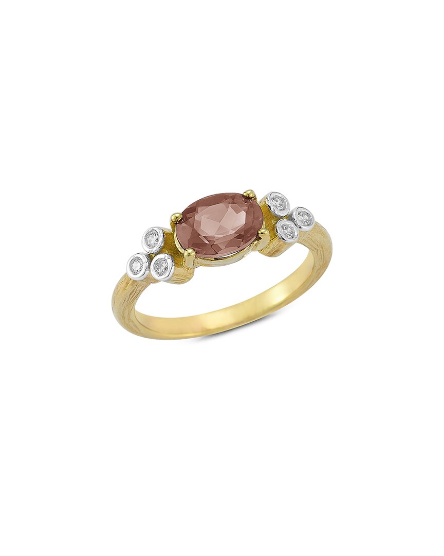 I. Reiss 14k 1.26 Ct. Tw. Diamond & Smokey Topaz Cocktail Ring