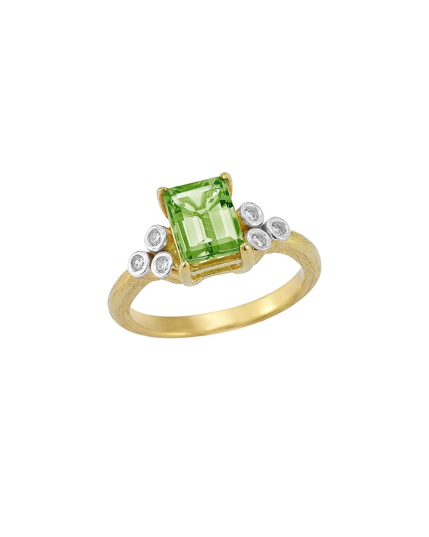 I. Reiss 14k 1.59 Ct. Tw. Diamond & Peridot Cocktail Ring