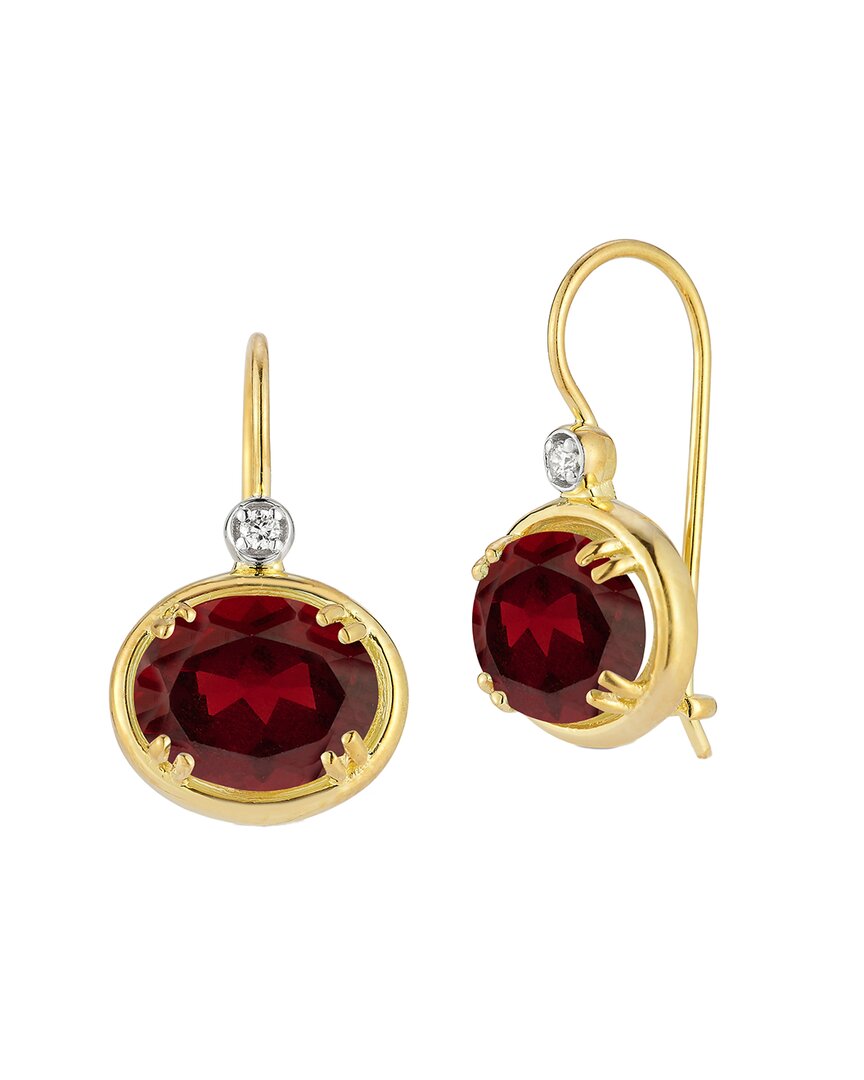 I. Reiss 14k 7.05 Ct. Tw. Diamond & Garnet Earrings