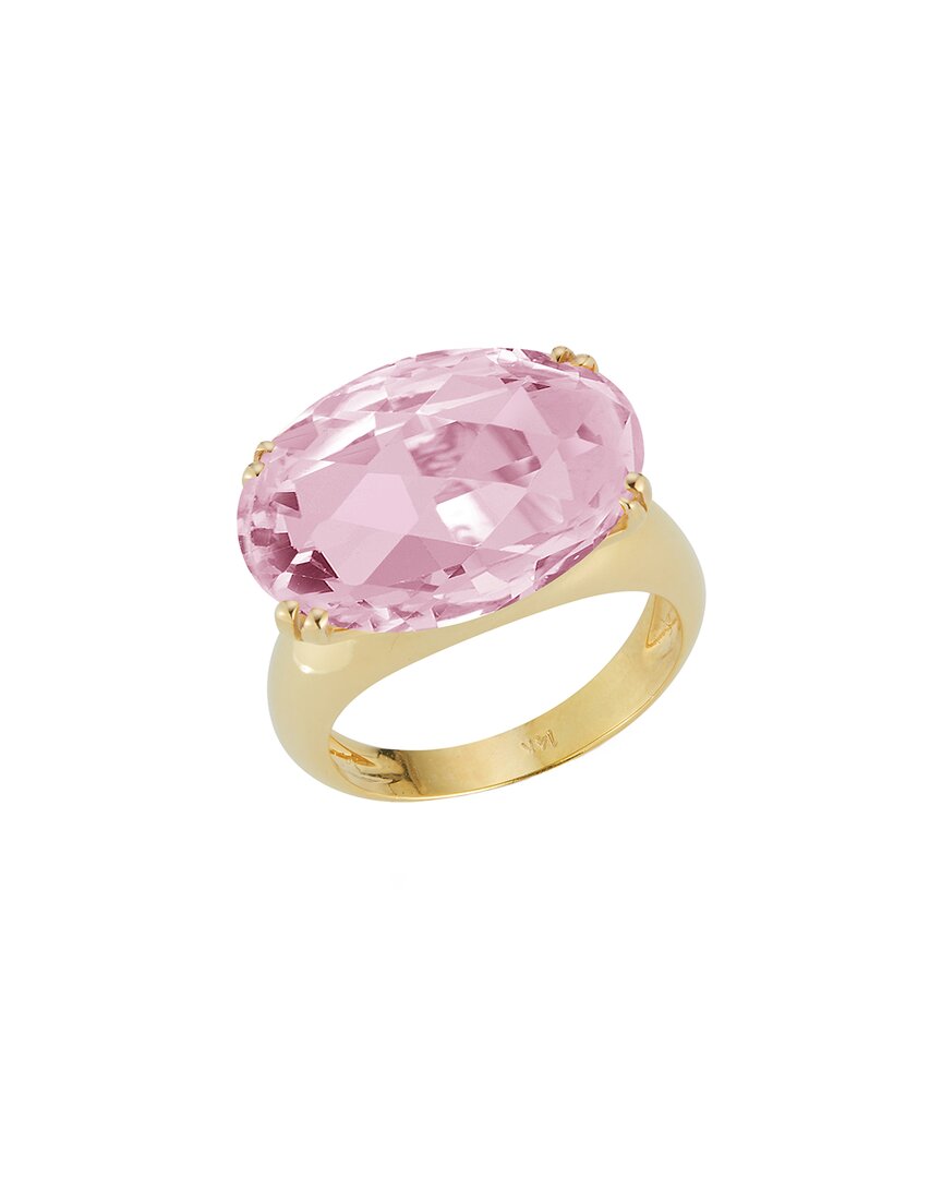 I. Reiss 14k 10.70 Ct. Tw. Diamond & Rose Quartz Cocktail Ring