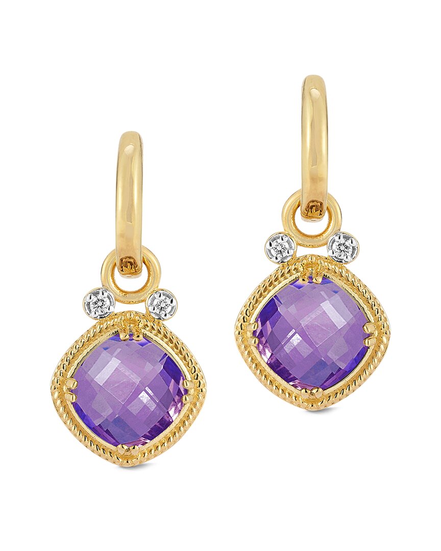 I. Reiss 14k 4.14 Ct. Tw. Diamond & Amethyst Earrings