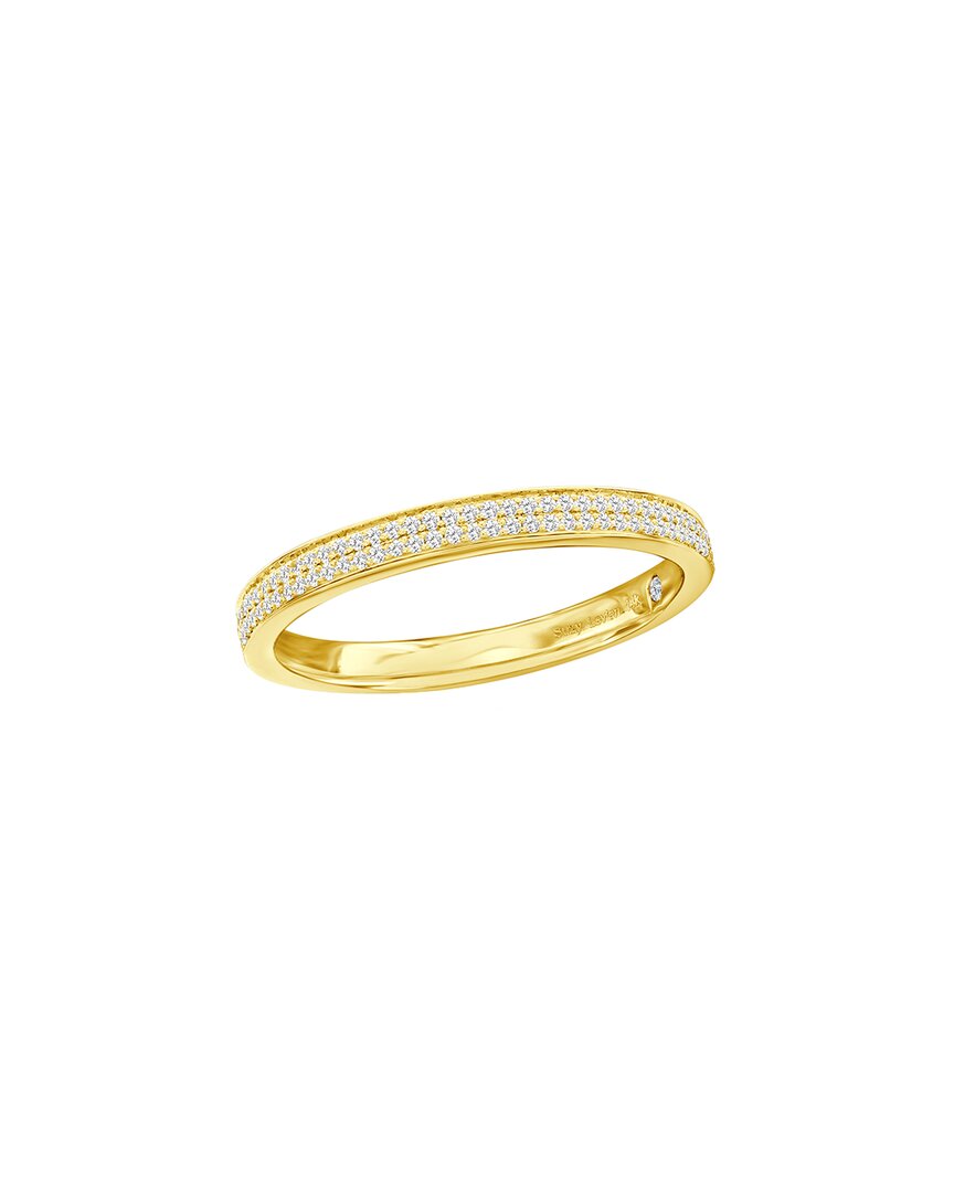 Suzy Levian 14k 0.16 Ct. Tw. Diamond Two Row Half Eternity Ring