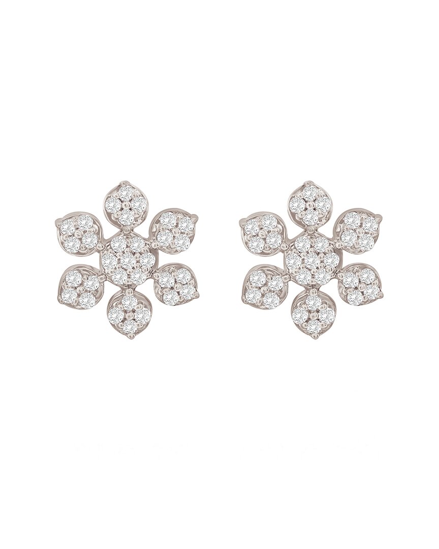 Suzy Levian 14k 0.13 Ct. Tw. Diamond Snowflake Earrings