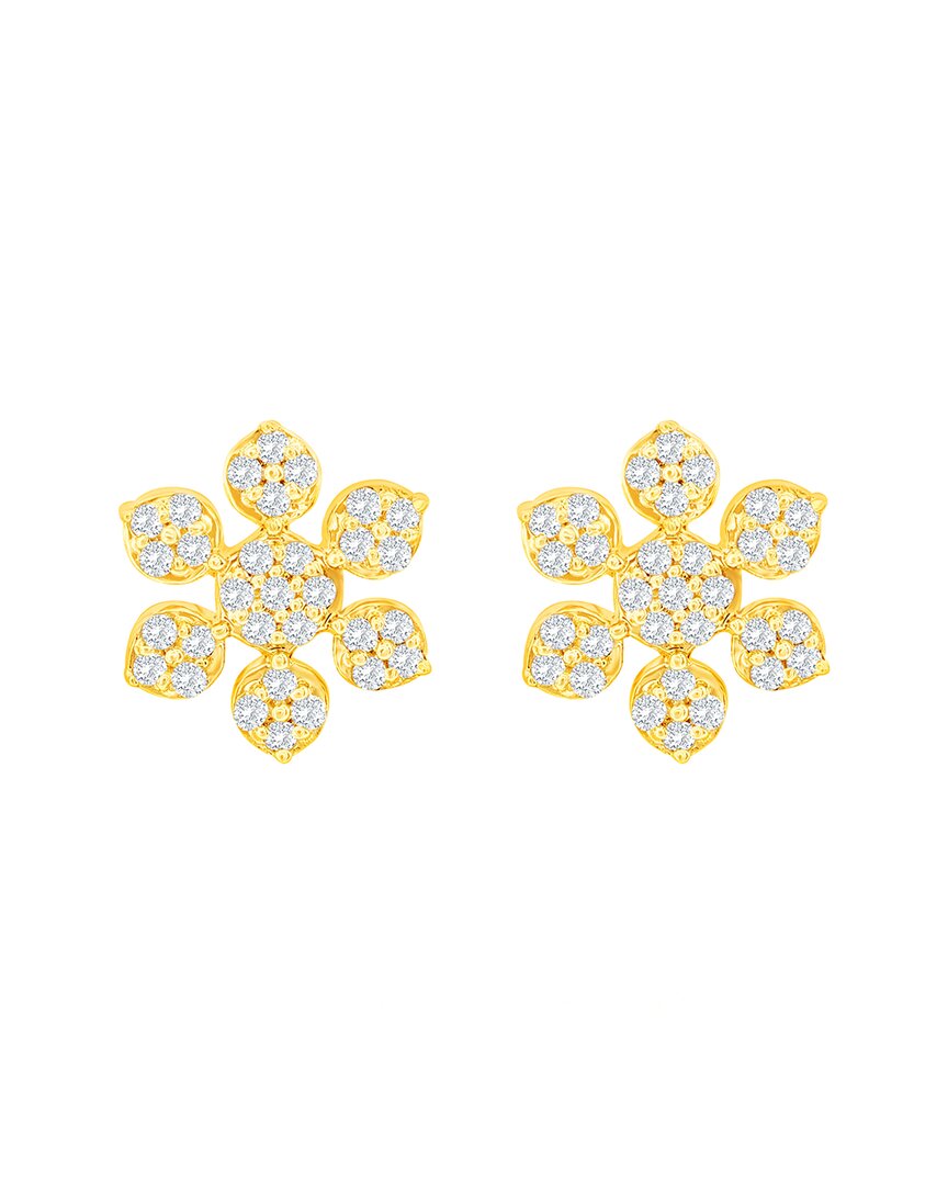 Suzy Levian 14k 0.13 Ct. Tw. Diamond Snowflake Earrings