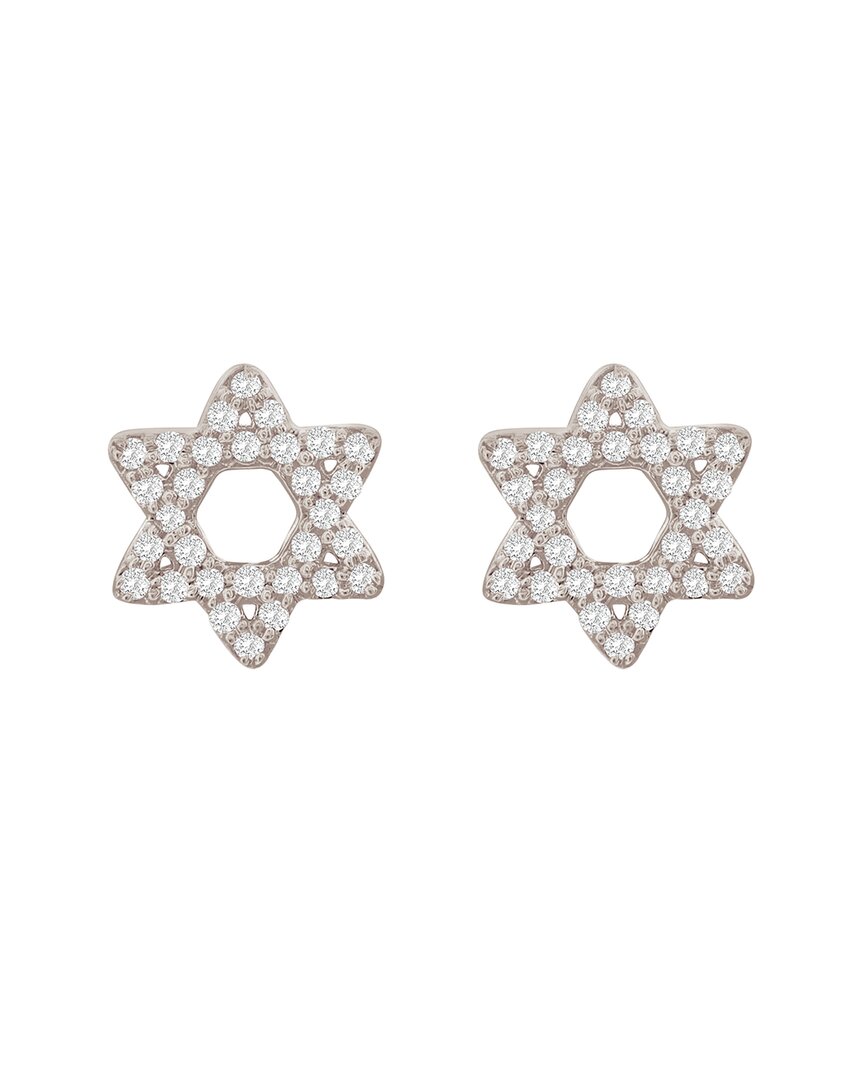 Suzy Levian 14k 0.13 Ct. Tw. Diamond Star Of David Studs