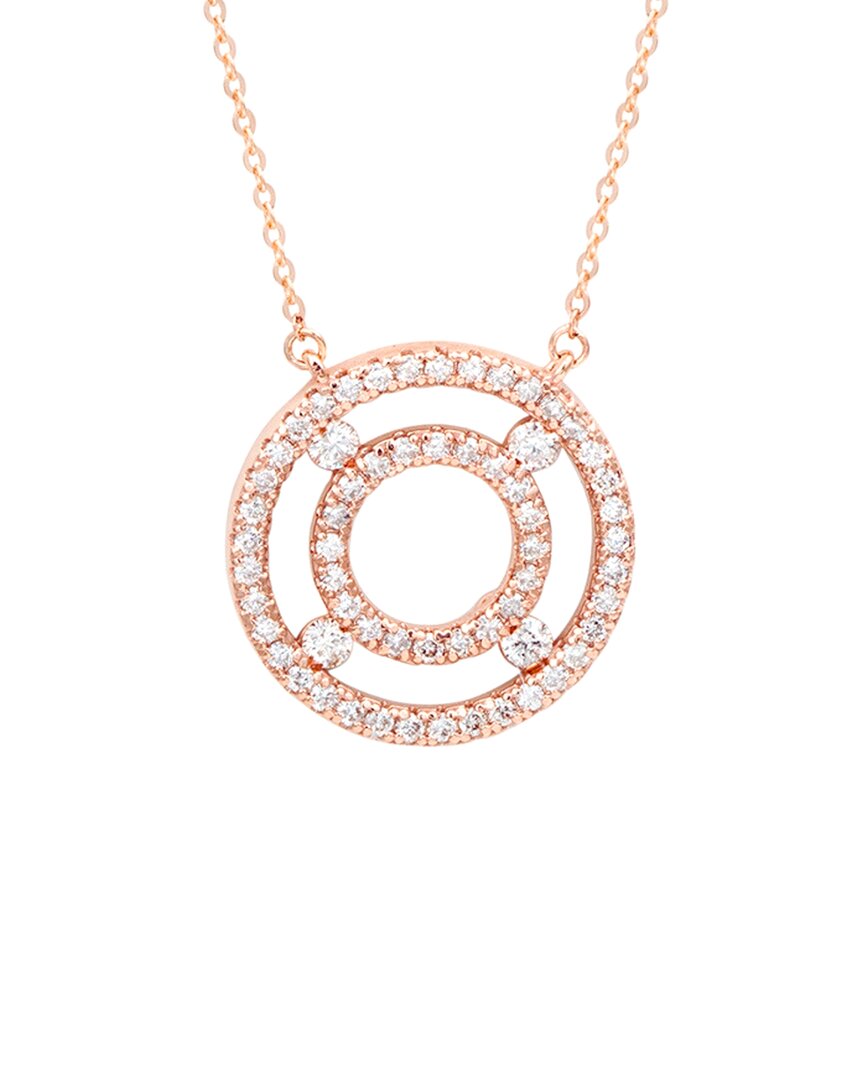 Suzy Levian 14k Rose Gold 0.75 Ct. Tw. Diamond Double Circle Necklace