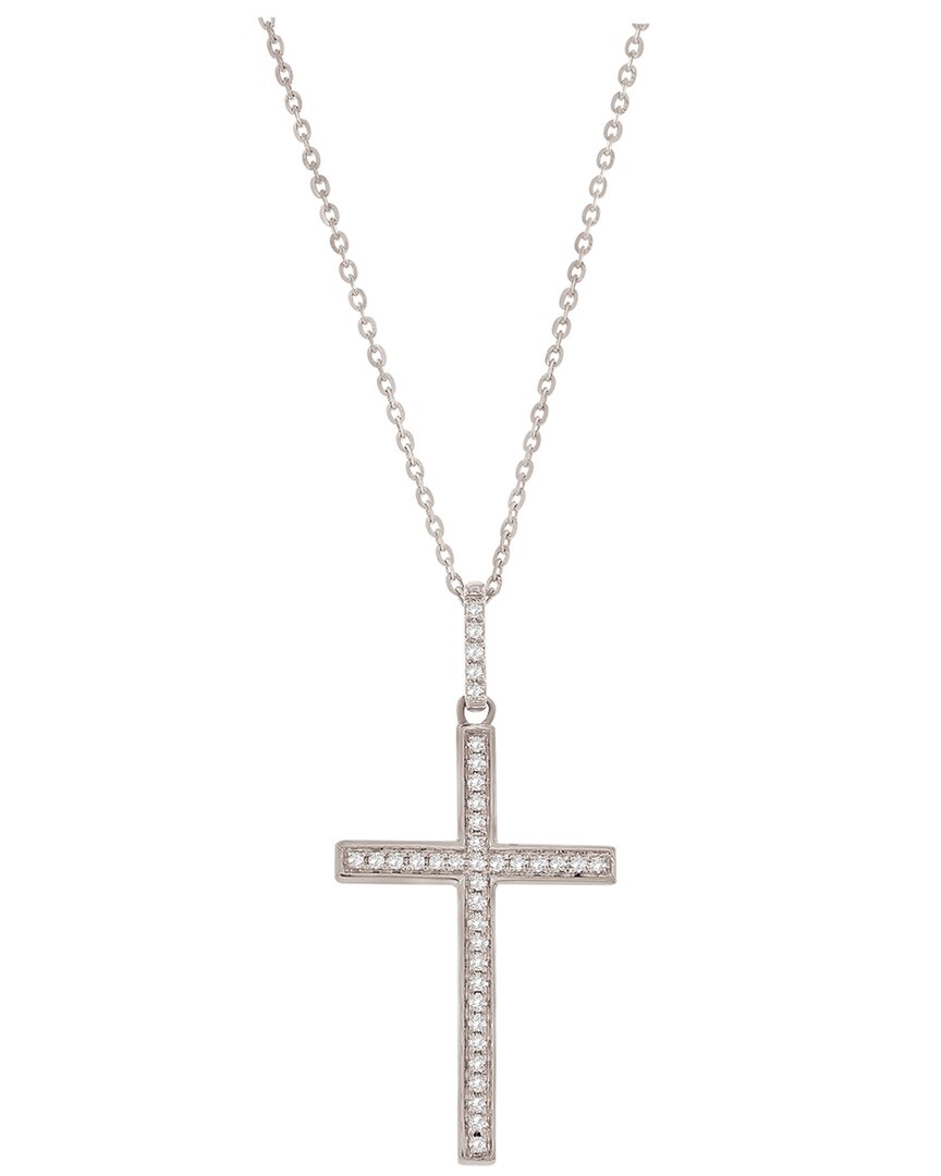 Suzy Levian 14k 0.08 Ct. Tw. Diamond Cross Necklace