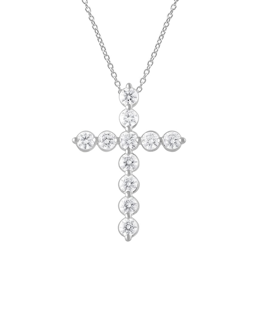 Lab Grown Diamonds Silver 1.00 Ct. Tw. Lab-grown Diamond Cross Pendant