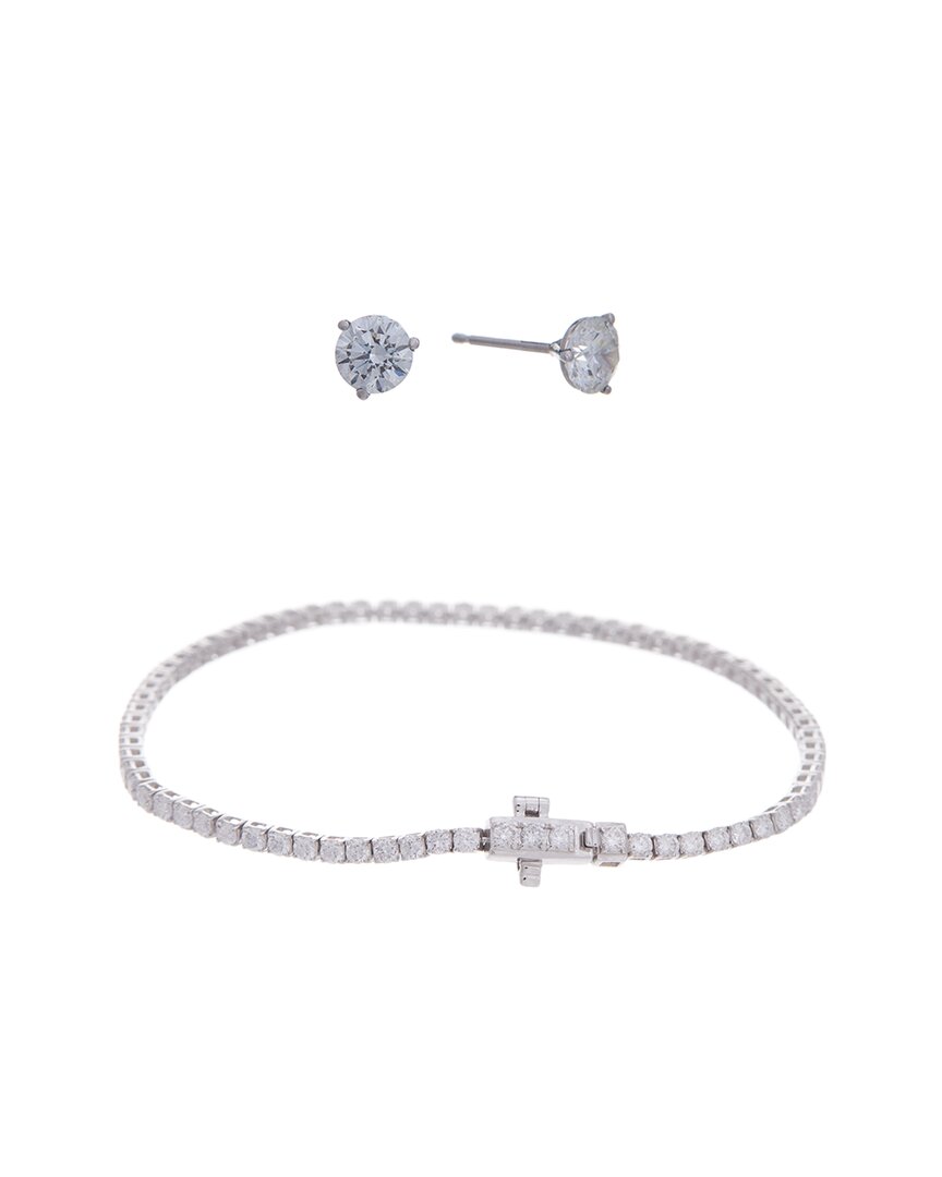 Lab Grown Diamonds 14k 4.00 Ct. Tw. Lab-grown Diamond Studs & Bracelet Set