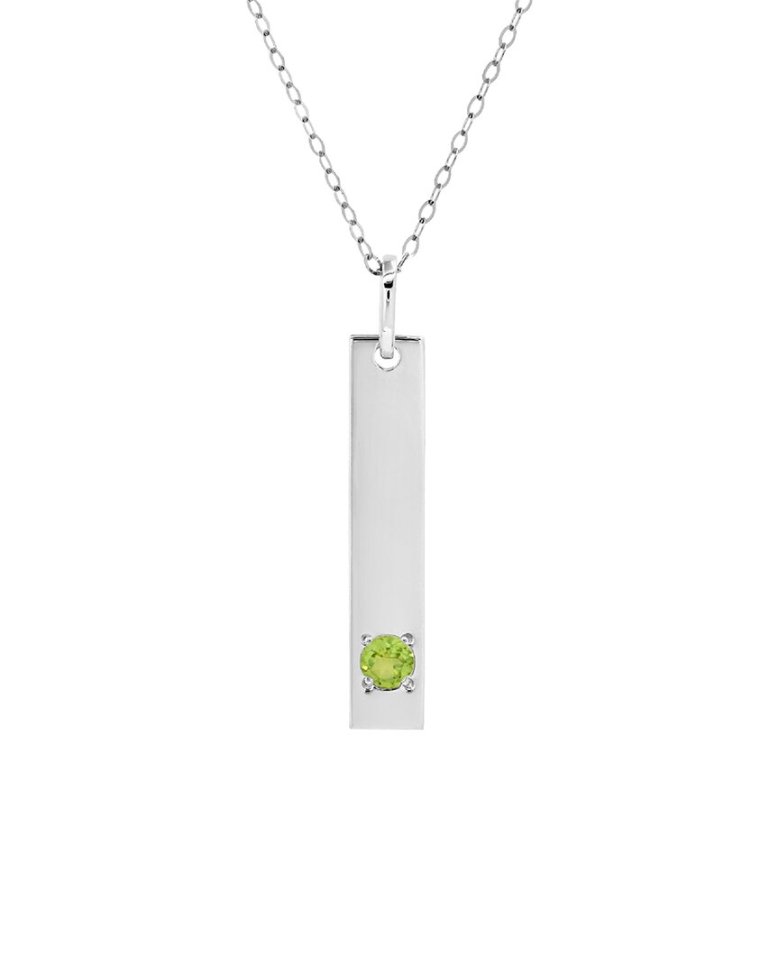 Maxcolor 14k 0.08 Ct. Tw. Peridot Pendant Necklace