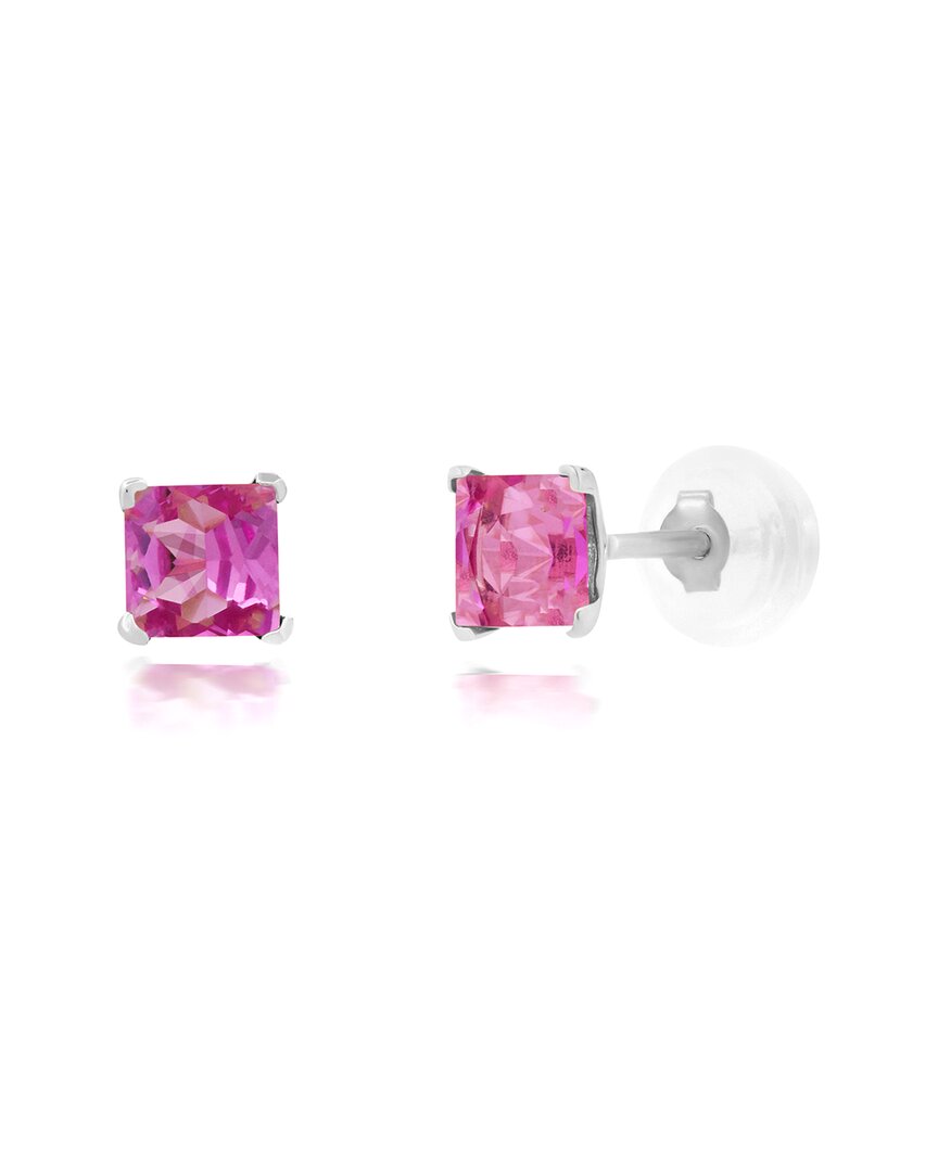 Maxcolor 14k 0.70 Ct. Tw. Lab-grown Pink Sapphire Studs