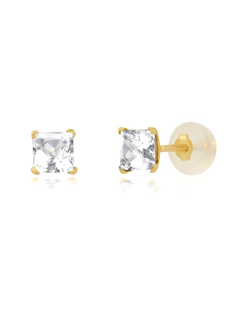 Maxcolor 14k 0.70 Ct. Tw. Lab-grown White Sapphire Studs