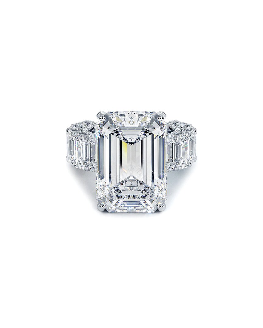 Lab Grown Diamonds 10 Carat Emerald Cut Micropave Lucida Set Masterpi