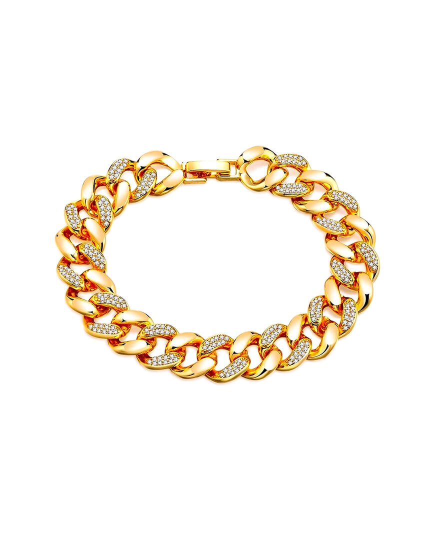 Stephen Oliver 18k Plated Cz Modern Bracelet In Gold