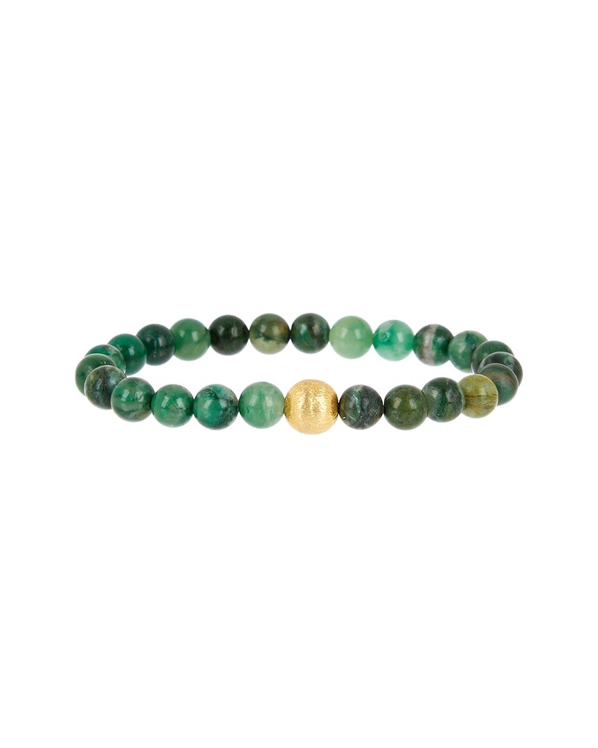 Stephen Oliver 18k Plated 34.50 Ct. Tw. Jade Bracelet In Green