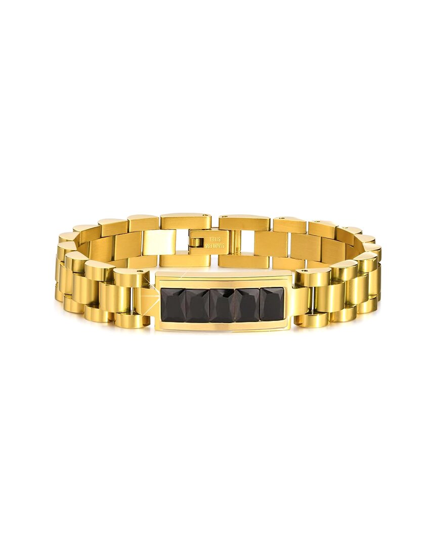 Stephen Oliver 18k Plated 5.75 Ct. Tw. Black Quartz Bracelet In Gold