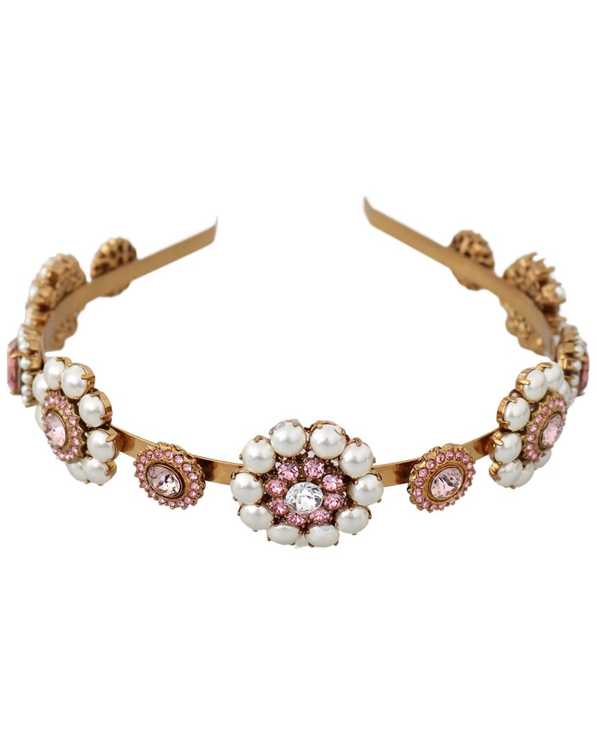 Dolce & Gabbana Parrot Crystal Floral Charm Statement Necklace