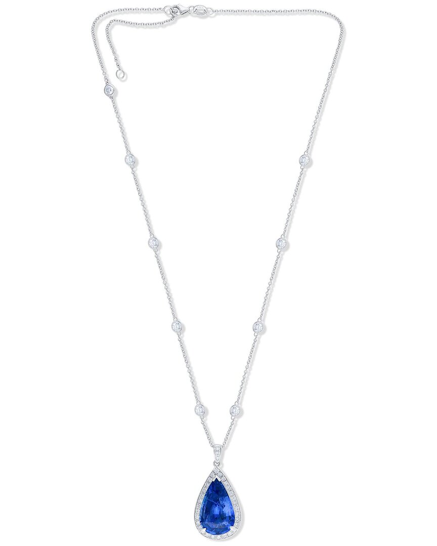 Diana M. Fine Jewelry Platinum 15.03 ct. tw. Diamond & Sapphire Pendant Necklace