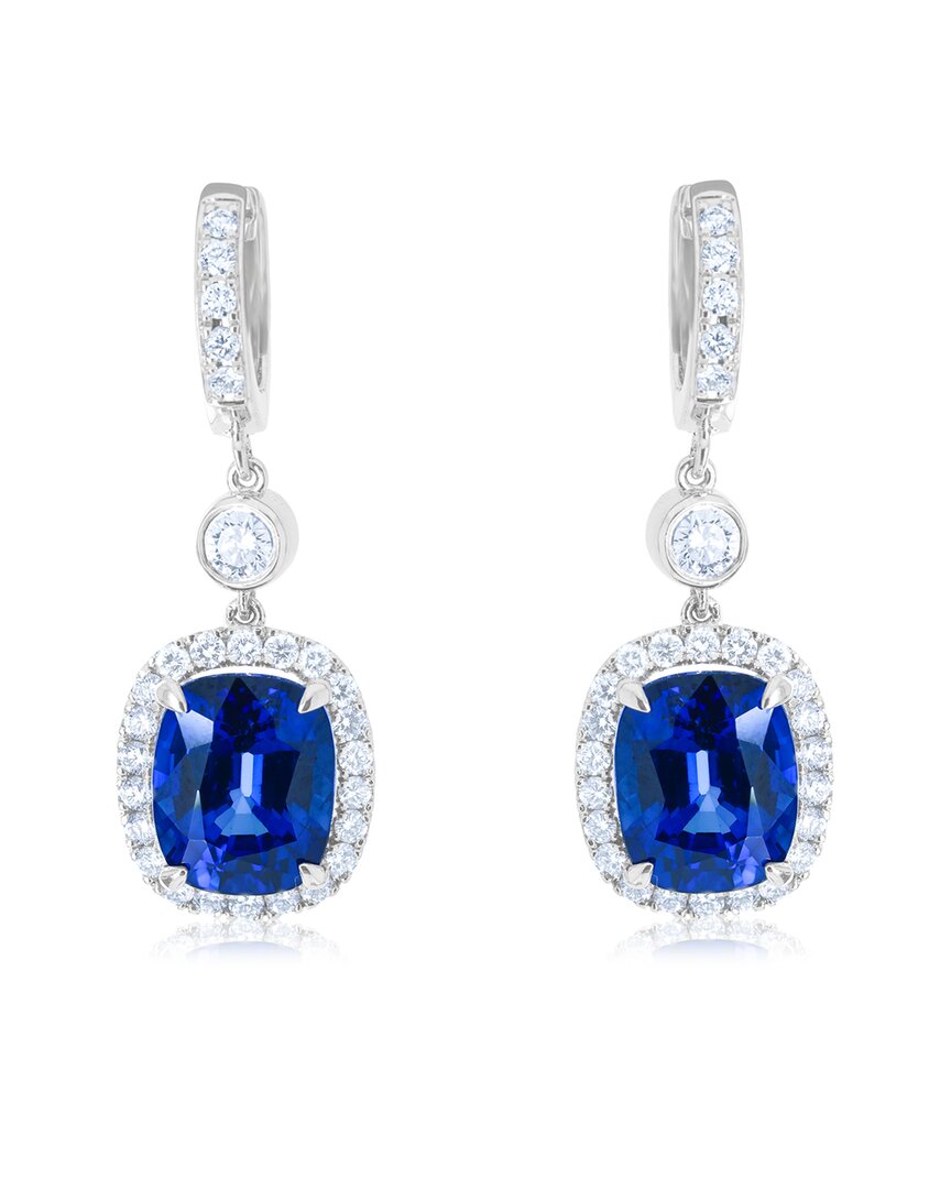 Diana M. Fine Jewelry 14K 9.56 ct. tw. Diamond & Sapphire Drop Earrings