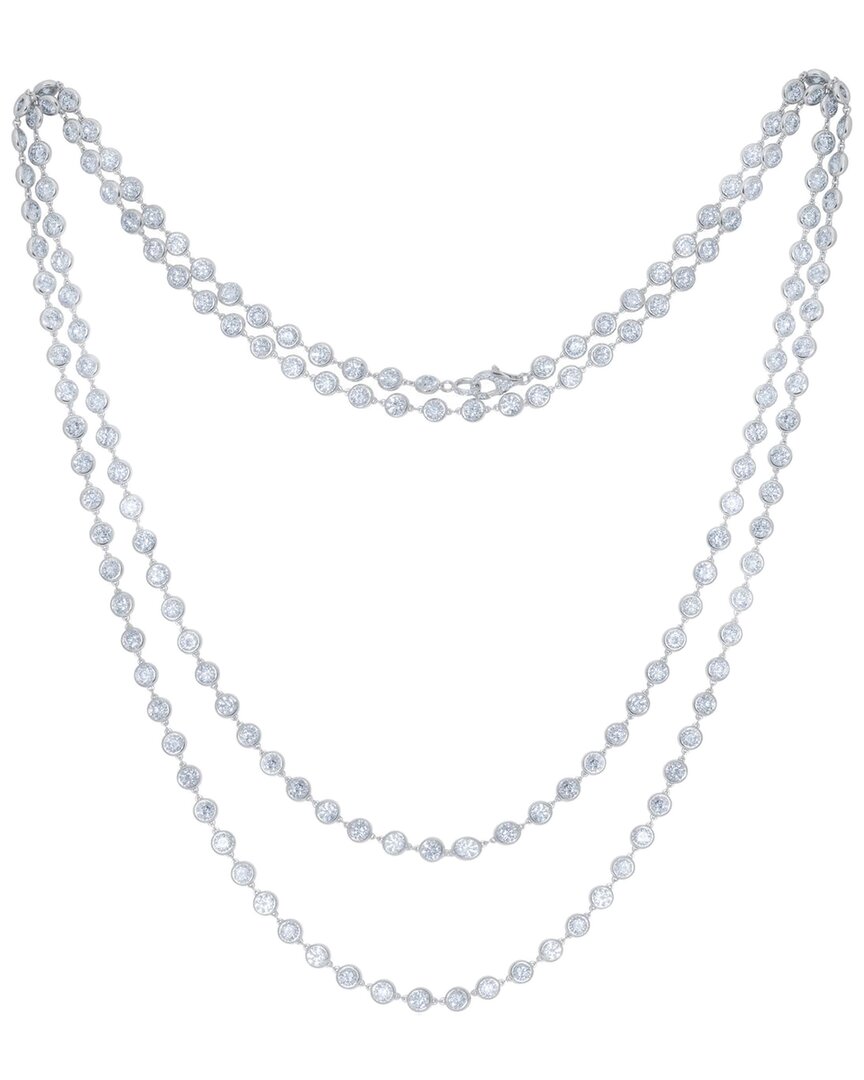 Diana M. Fine Jewelry 18k 49.50 Ct. Tw. Lab-grown Diamond Tennis Necklace In Gray