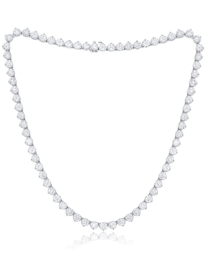 Diana M. Fine Jewelry Platinum 36.56 Ct. Tw. Lab-grown Diamond Tennis Necklace In Gray