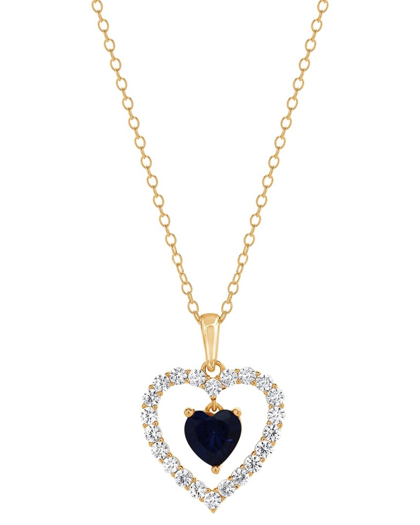 Lab Grown Gemstones Silver Lab-grown Diamond & Gemstone Pendant