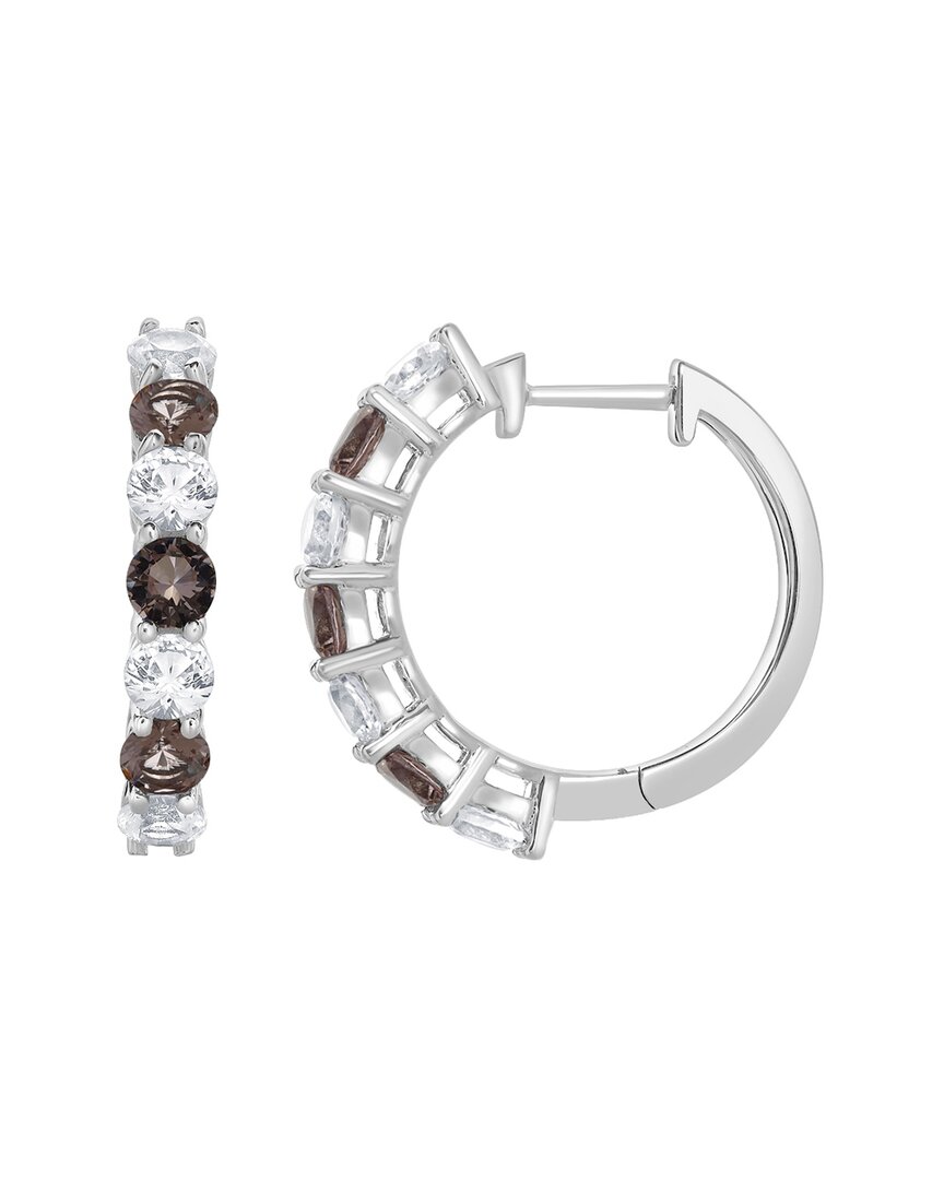 Lab Grown Gemstones Silver Lab-grown Diamond & Gemstone Hoops