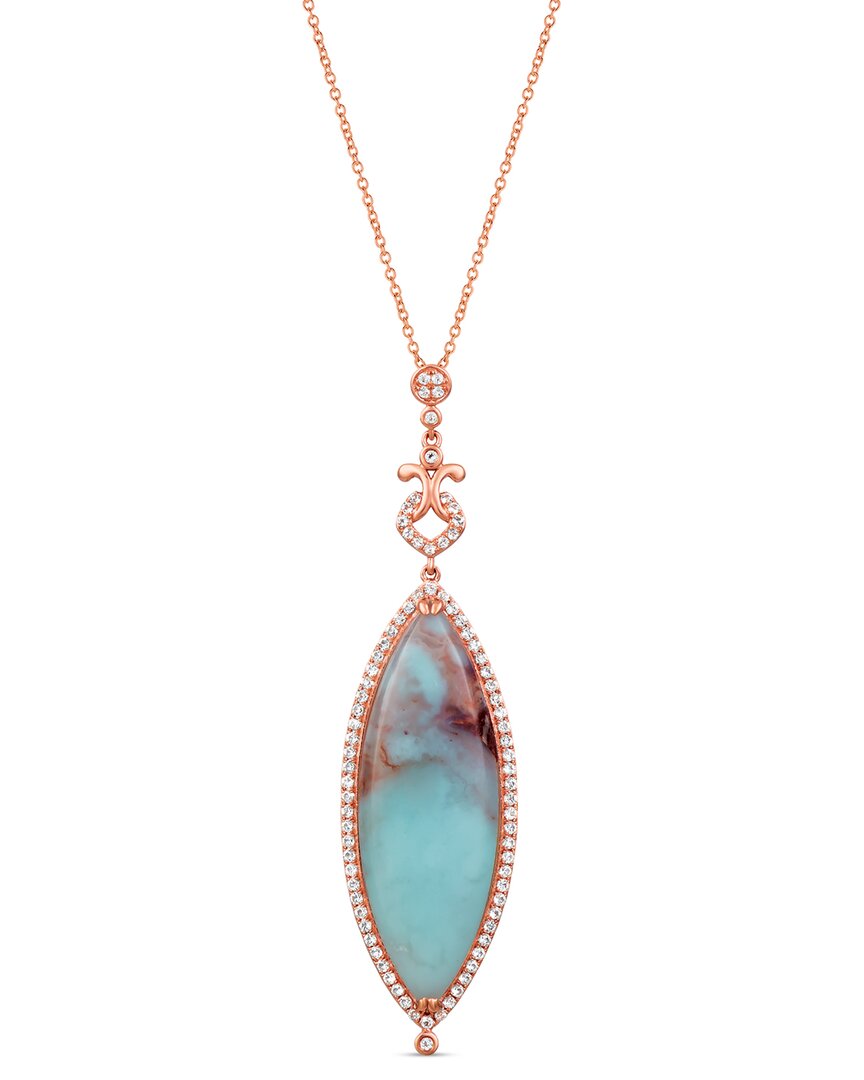 Le Vian ® Peacock Aquaprase 14k Rose Gold 12.32 Ct. Tw. Gemstone Pendant