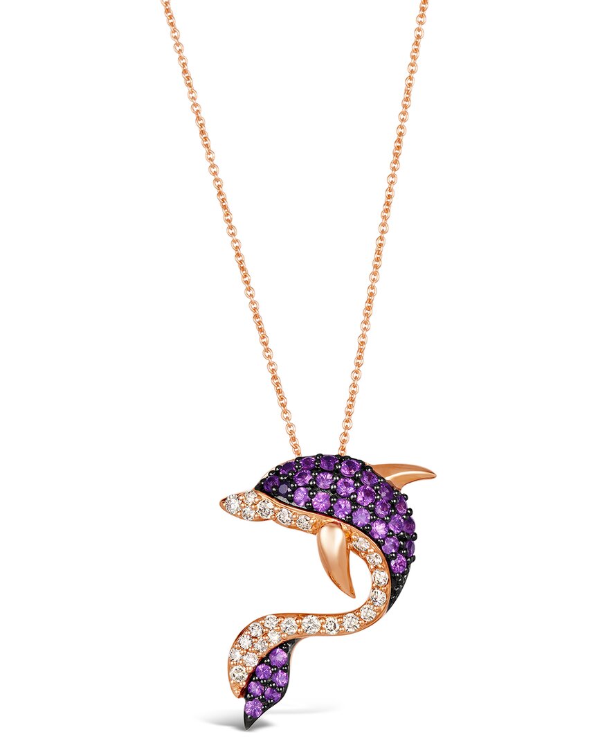 Le Vian ® Resort Collection 14k Rose Gold 1.08 Ct. Tw. Diamond & Pink Sapphire Pendant